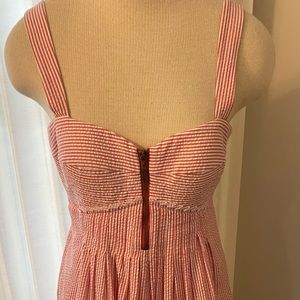 Red and white seersucker sundress